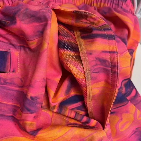 Papi Vibrant Orange and Purple Swim Trunks/ S-XL - Picture 7 of 11